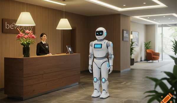 Ngành khách sạn là một trong những lĩnh vực ứng dụng robot lễ tân phổ biến